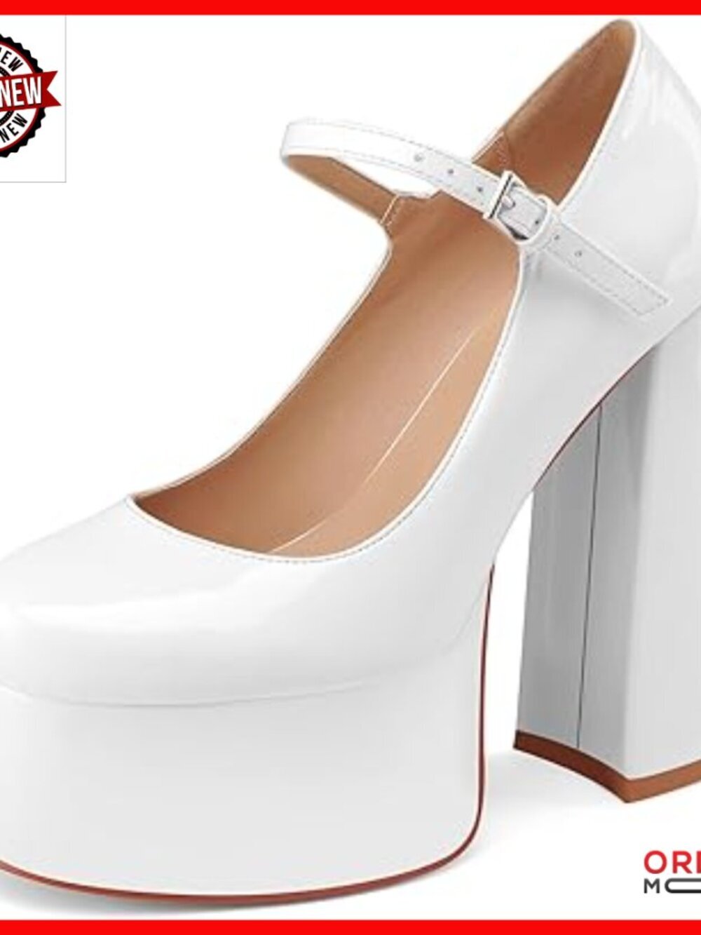 Patent Leather Platform Heels Ankle Strap Mary Jane Pumps Dressy Chunky